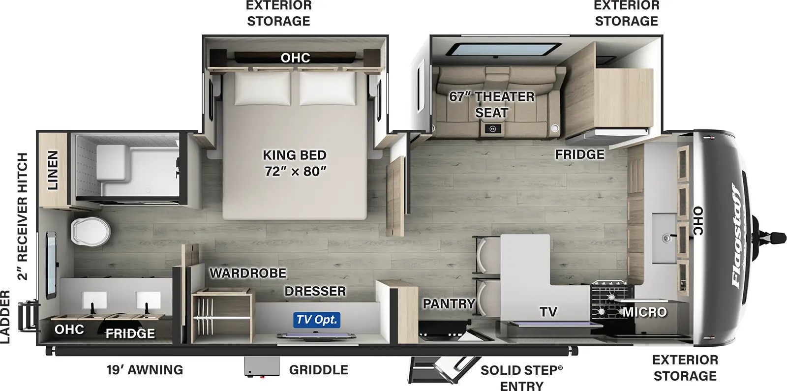 Flagstaff Classic Travel Trailers 826MBR Floorplan